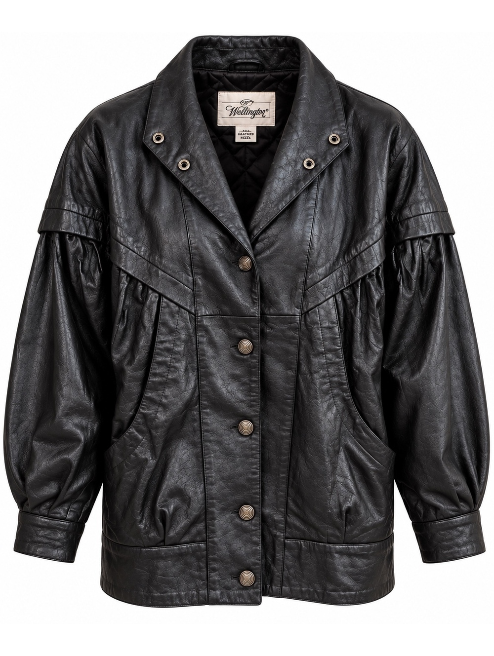 Vintage Wellington Black Leather Jacket
